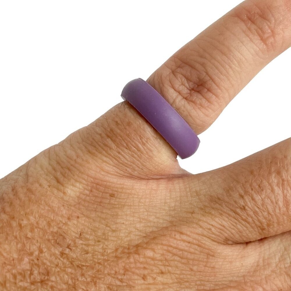 Qalo Silicone Wedding Band Ring, Purple - Size 6